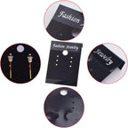 100pcs Black Earring Display Cards Velvet Plastic Earring Card Holders and 200pcs Clear Bullet Earring Backs for Ear Studs Jewelry Accessory Displaying, 3.7 x 5 cm