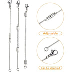6 Pieces Stainless Steel Extender Chains Hypoallergenic Adjustable Sliding Necklace Extender Chains with Lobster Clasps for DIY Necklace Bracelet Jewelry Making Supplies