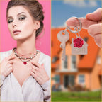 20 Pieces Resin Red Rose Charms Alloy Lovely Roseflower Shaped Dangle Pendants Embellishments with a Box for DIY Necklaces Earrings Jewelry Making Valentine's Gifts