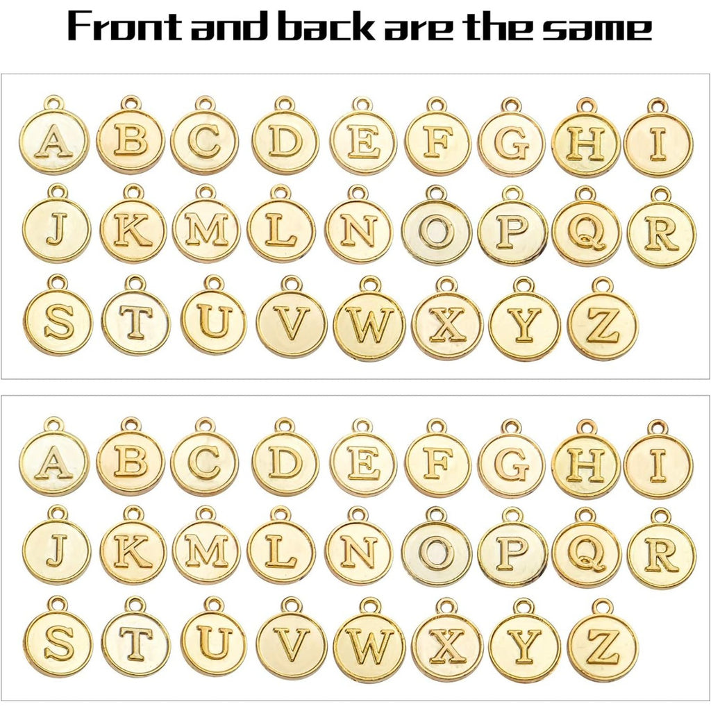 4 Sets(104 pcs) Alloy A-Z Initial Alphabet Letter Mixed Charms Pendants for DIY Jewelry Making,Bracelet and Crafting