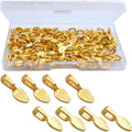 120Pcs Oval Spoon Scrabble Glue On Flat Rocks Earring Pad Bails for Fitting Glass Cabochon Tiles Necklaces Pendants with 1Pcs Box,Gold