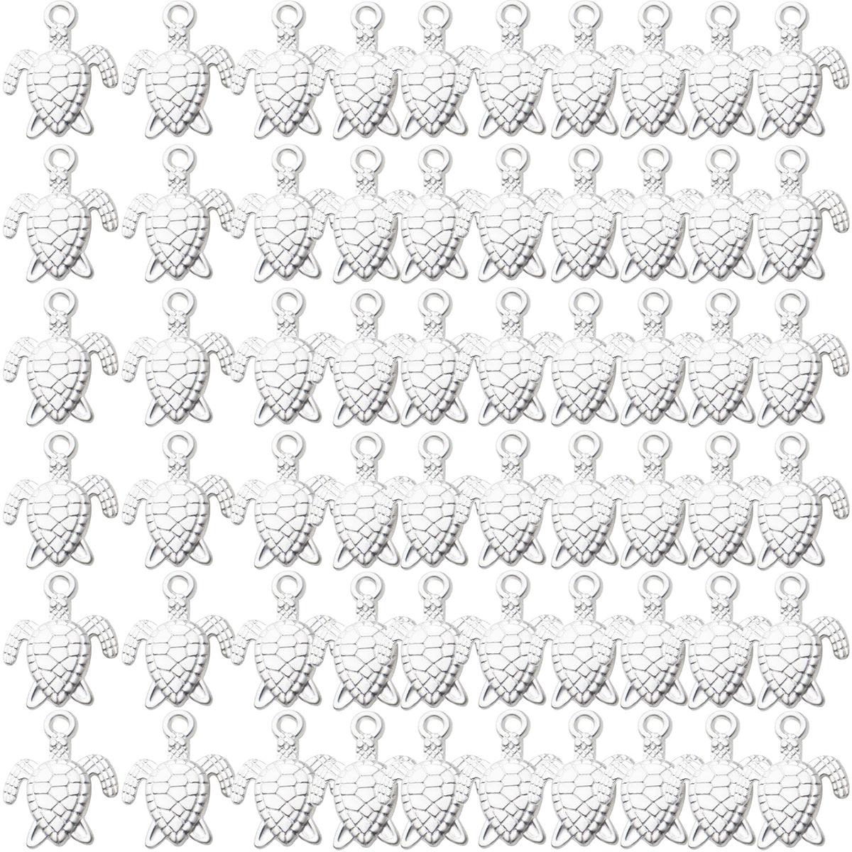 60pcs Sea Turtle Charms Alloy Tortoise Charm Pendant for DIY Necklace Bracelet Jewelry Crafts Making Accessories,5 Colors