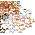 60pcs Mini Star Shaped Charms European Style Charm Hollow Star Charm Jewelry Charms Pendants for DIY Necklaces Bracelets Jewelry Accessories, 6 colors