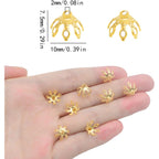 50pcs 24K Golden Plated Filigree Flower Bead Caps Brass Bell Shape Hollow Flower Spacer Bead Caps Accessories for DIY Necklace Earrings Stone Jewelry Making Supplies
