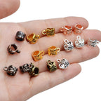 80pcs Antique Tibetan Bail Beads Tube Beads Spacer Rondelle Connectors for Pendant Jewelry Making Crafts, Mixed Colors