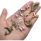 100g Mixed Styles Dolphins Charms Collection,Dolphin Charms Pendants Jewerly Making charms for DIY Earring Bracelet Necklace