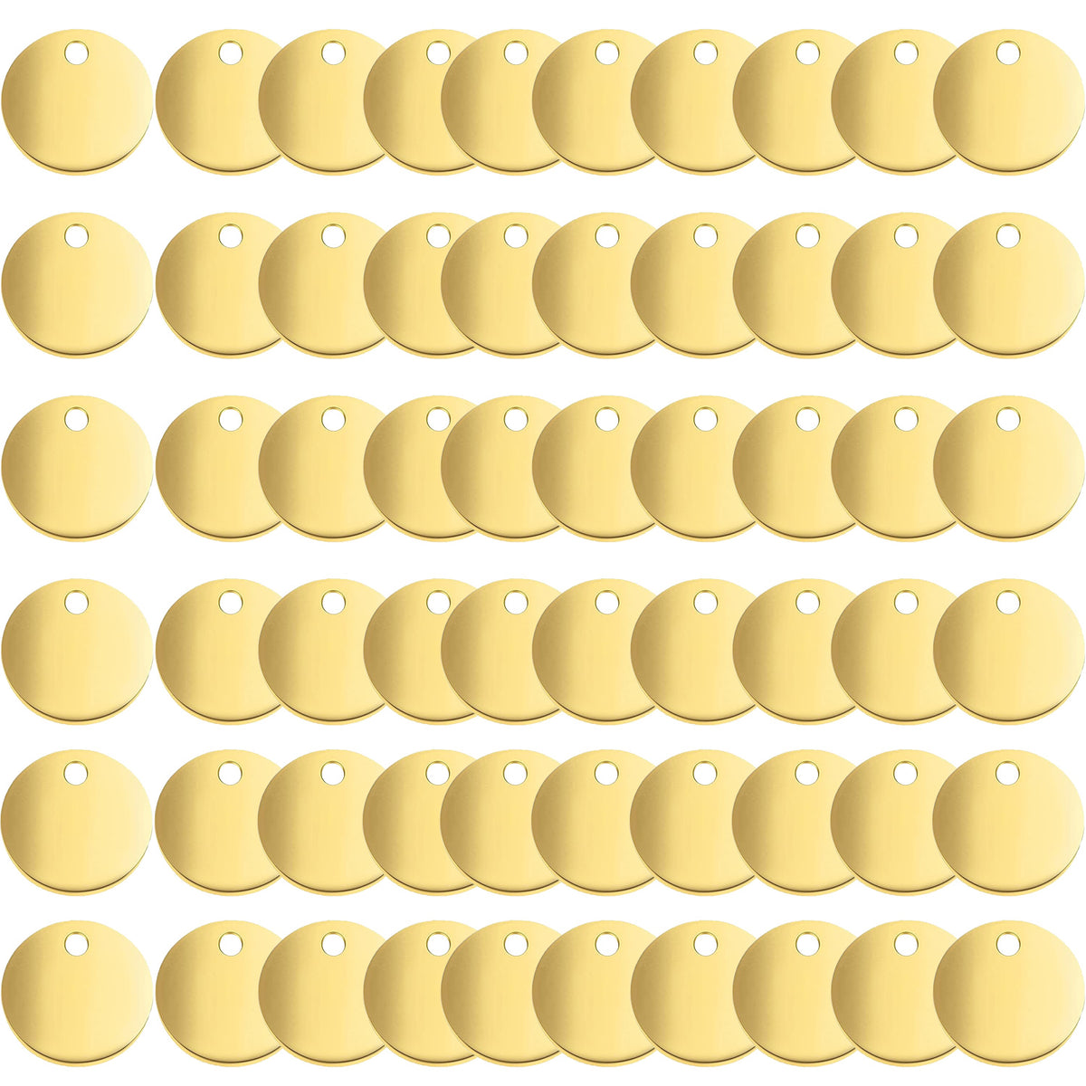 60 Pieces Small Smooth Flat Round Discs Charms Alloy Blank Stamping Tag Pendants for Bracelet Earrings Jewelry Making Photo Number Alphabet Stamping, 2 Colors