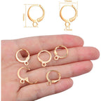 Hypoallergenic Earring Hooks, 120 Pieces Brass Lever Back Earring Round French Hook Ear Wire with Open Loop for Earring Designs Jewelry Making - 4 Colors