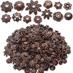 100 Gram(About 180-350pcs) Bead Caps Metal Spacers Jewelry Findings Accessories for Bracelet Necklace Jewelry Making,Antique Copper