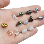 50pcs Multicolored Glass Skull Bead Jewelry Making Beads, 10x8x1.5mm