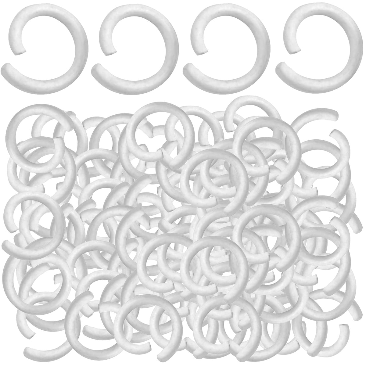 300pcs 10 Colors 8mm Open Jump Rings Metal Single Jump Ring Links Wire Ring Connectors with a Plastic Box for DIY Choker Necklaces Bracelet Jewelry Making