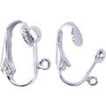 BronaGrand 20pcs Clip-on Earring Converter with Easy Open Loop (Silver)