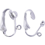 BronaGrand 20pcs Clip-on Earring Converter with Easy Open Loop (Silver)