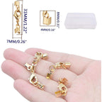 20pcs Golden Lobster Claw Clasps with Cord Ends Metal Leather Cord End Caps Fold Over Crimp End Tips Connector with a Plastic Box for DIY Necklace Bracelets Jewelry Making
