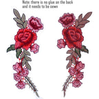 10 Pieces 5 Pairs Embroidered Patches Rose Flower Sew on Patch Applique for DIY Clothing, Jeans,Sewing