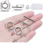 20 Sets Butterfly Bracelet Toggle Clasps T-Bar End Tibetan Closure Filled Fastener Hook Toggle Connectors for DIY Necklace Jewelry Craft Making, 2 Colors