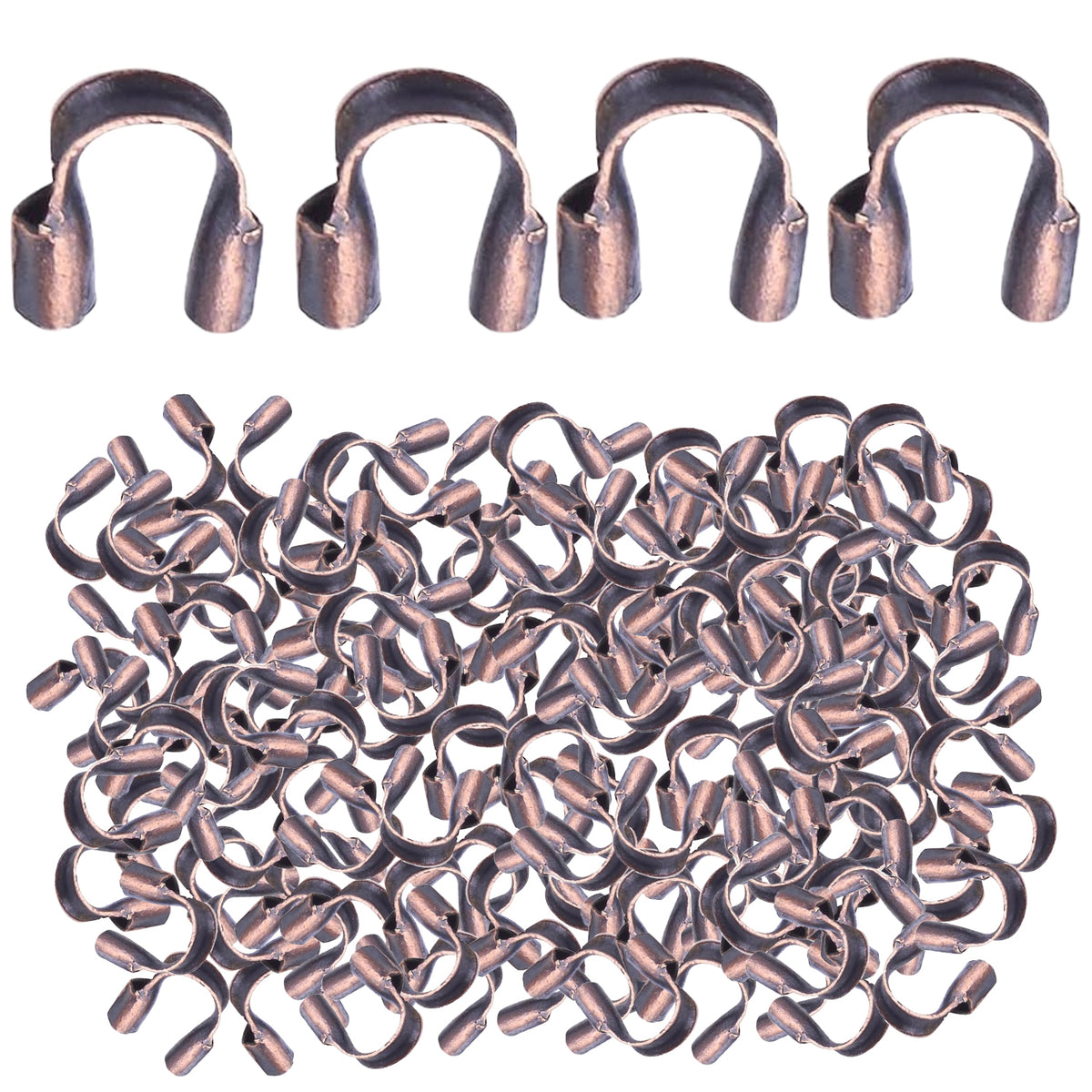 600pcs Wire Guardian U-Shaped Wire Guard Loops Wire Cable Thread Protectors with a Box Accessories for DIY Craft Earring Bracelet Necklace Jewelry Making, 6 Colors