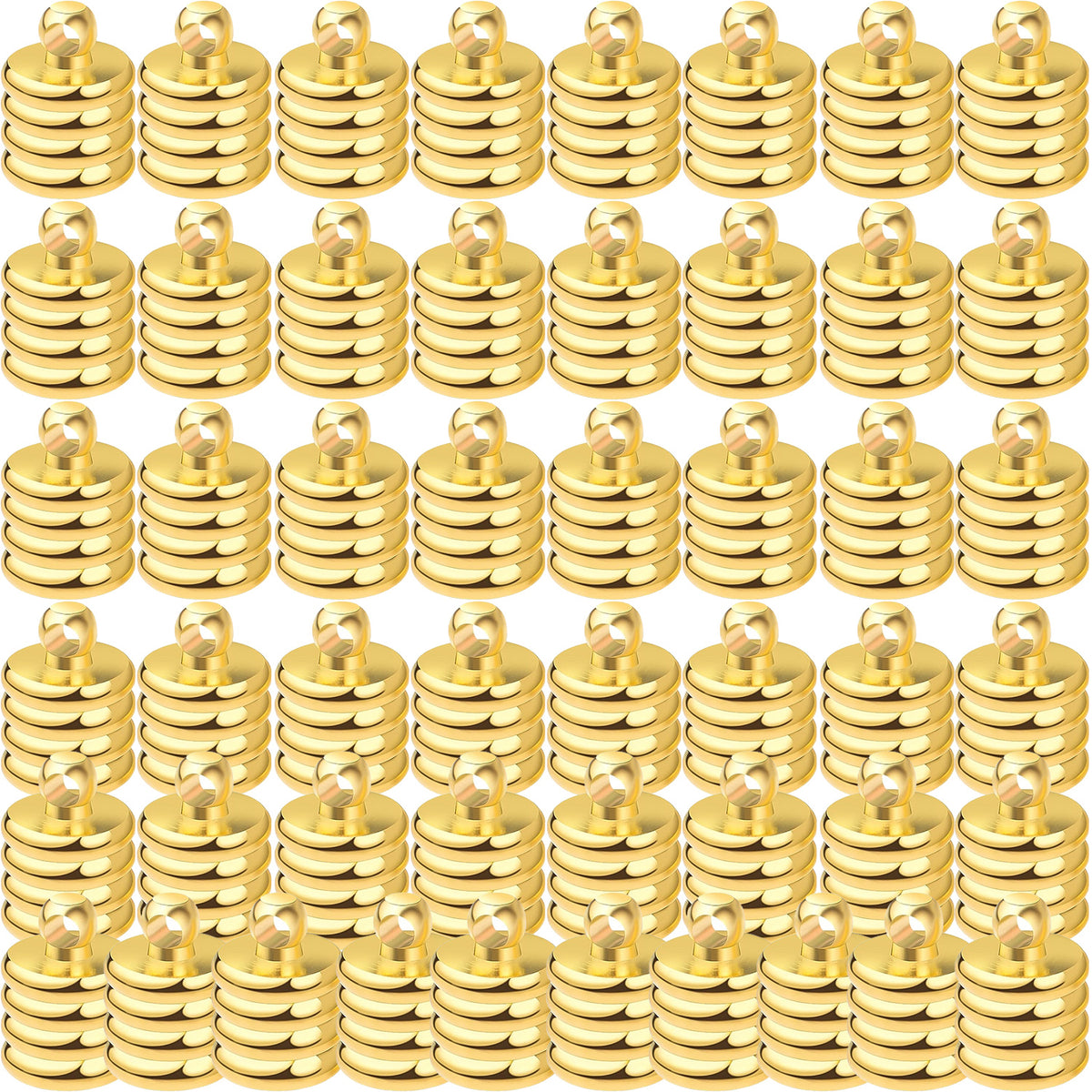 50pcs Brass Cord End Caps Glue-in Barrel End Caps Fasteners Necklace Cord Tassel Leather Cord Ends Terminators Clasps for DIY Bracelet Crafts Jewelry Making, Golden, Silver
