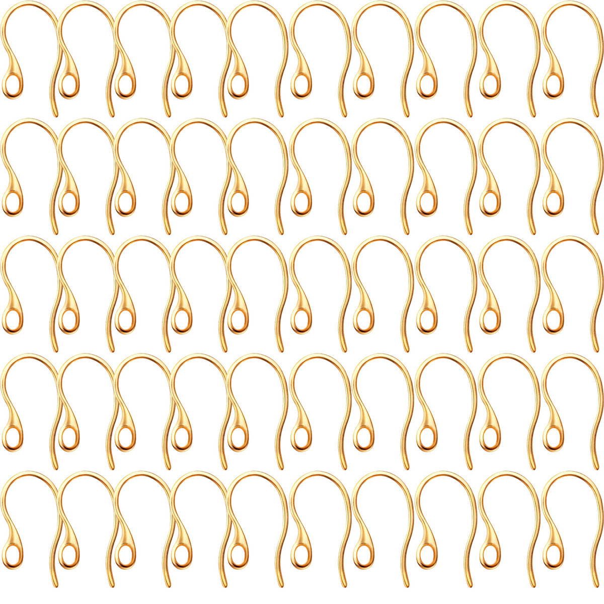 Stainless Steel Earring Hooks, 50pcs Ear Wire With Loop Hole French Hooks, Surgical Connectors for DIY Jewelry Making Handmade Decoration, 2 Colors