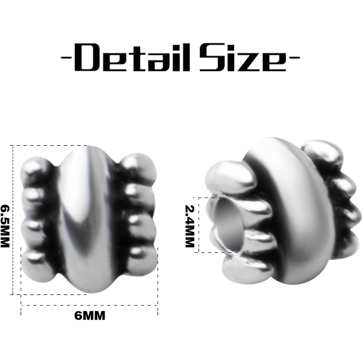 100pcs Antique Silver Spacers Beads Tibetan Alloy Rondelle Bead Spacers Tube Beads Column Loose Beads Charm Beads for Jewelry Bracelet Making Finding