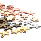 100pcs 16mm Alloy Star Charms Tibetan European Star Shape Charm Jewelry Charms Star Pendant for Necklace Bracelet Crafts Jewelry Making, 5 colors