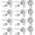 100pcs 5mm Rhinestone Earring Studs & Backs for DIY Jewelry Making
