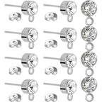 100pcs 5mm Rhinestone Earring Studs & Backs for DIY Jewelry Making