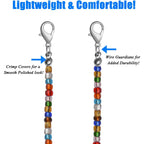 Mask Holder Chain,5pcs 74cm Beaded Glasses Chain Multicolor Face Cover Lanyards Adjustable Mask Necklace Holder with Lobster Clips for Adults Men Women Girls