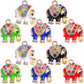 10 Pieces 5 Colors Alloy Enamel Animal Elephant Charms Rhinestone Elephant Pendants Charms Craft Supplies for DIY Bracelet Necklace Keychains Jewellery Making