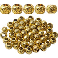 50pcs Tibetan Antique Gold Large Hole Spacer Beads Column Beads Tube Spacers for Bracelet Necklace Jewelry Making Supplies