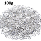 100 Gram(About 170-300pcs) Spacer Beads Jewelry Bead Charm Spacers Alloy Spacer Beads for Jewelry Making DIY Bracelets Necklace and Crafting,Silver