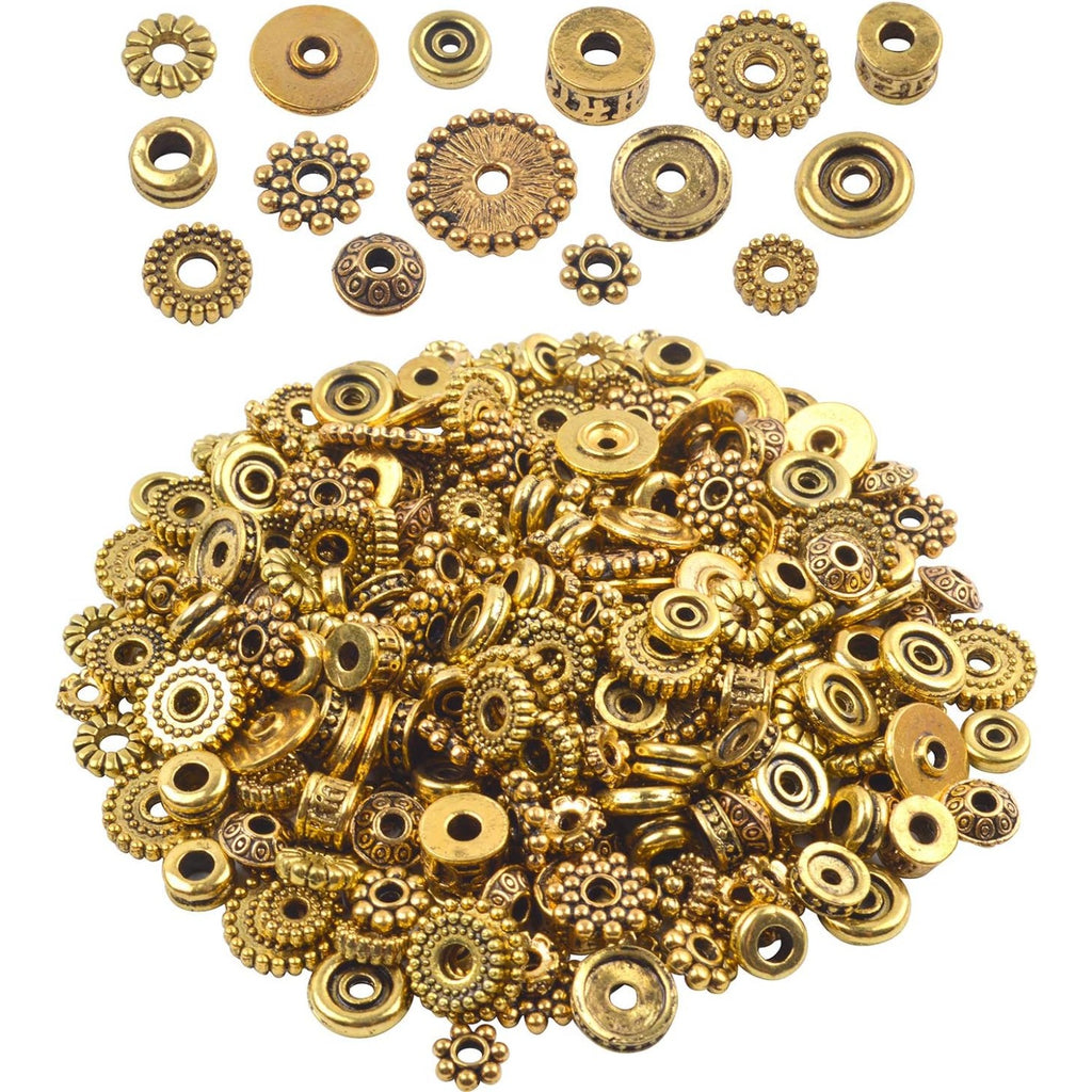 100 Gram(About 170-300pcs) Bali Style Antique Gold Spacer Beads Jewelry Findings Accessories for Jewelry Making Bracelet Necklace