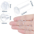 600pcs Plastic Earring Posts Studs Clear Invisible Earring Pins with 600pcs Silicone Earring Safety Backs Stoppers for DIY Jewelry Making Crafting Findings