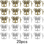 20 Sets Butterfly Bracelet Toggle Clasps T-Bar End Tibetan Closure Filled Fastener Hook Toggle Connectors for DIY Necklace Jewelry Craft Making, 2 Colors