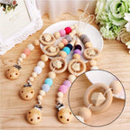 20Pcs Natural Wood Rings Wooden Hoop with 50Pcs Unfinished Wood Beads Wooden Loose Beads for DIY Pendant Connectors Jewelry Making Macrame Wall Hanging Craft