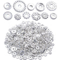 100 Gram(About 170-300pcs) Spacer Beads Jewelry Bead Charm Spacers Alloy Spacer Beads for Jewelry Making DIY Bracelets Necklace and Crafting,Silver