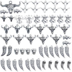 Cow Charms Bulk,100g (40-60pcs) Antique Silver Cow Pendant Vintage Alloy Cattle Charms for DIY Necklace Bracelet Keyring Craft
