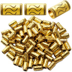 100pcs Antique Gold Column Spacer Beads Alloy Tibetan Spacers Tube Bead Spacers Loose Beads Charm Beads for DIY Bracelet Necklace Jewelry Crafts Making Finding,Hole: 3.6mm