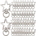 40 Pieces Star Shape Swivel Lobster Claw Clasps Silver Zinc Alloy Snap Hook Keychains Clips DIY Keyrings Accessories for Backpacks Bags Jewelry Making Craft Supplies