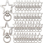 40 Pieces Star Shape Swivel Lobster Claw Clasps Silver Zinc Alloy Snap Hook Keychains Clips DIY Keyrings Accessories for Backpacks Bags Jewelry Making Craft Supplies