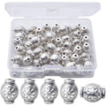 50pcs Spacer Bead Tibetan Spacers Oval Spacer Beads Loose Beads Spacers Jewelry Spacer Charms with A Box for Bracelet Necklace Crafts Jewelry Making Supplies