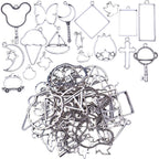 100g Antique Silver Bezel Charms Pendants Alloy Open Back Bezel Blanks Hollow Pressed Flower Frame Pendant Resin Molds for DIY Jewelry Crafts Making Necklace Earrings, Mixed Styles