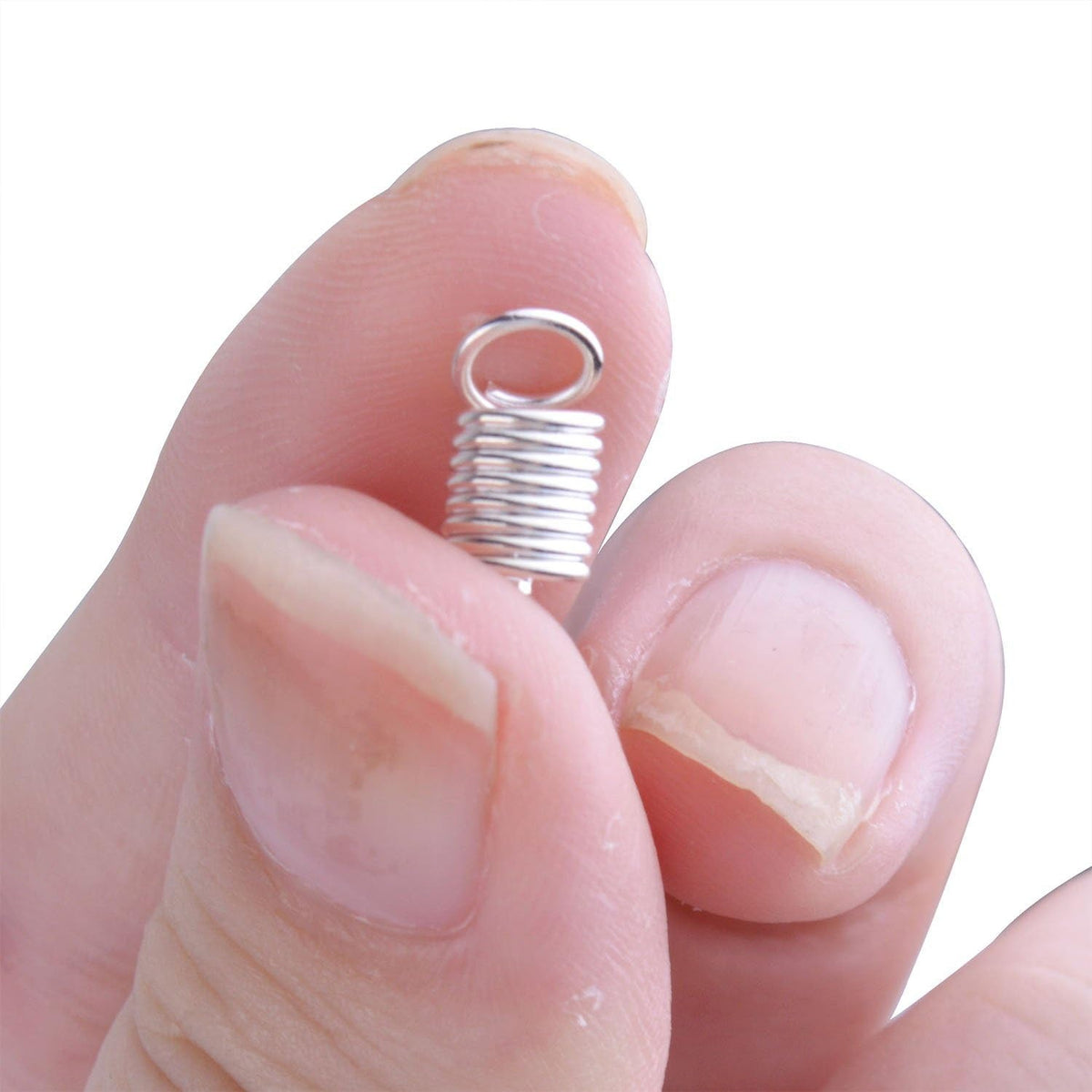 150pcs Antiqued Brass Silver Crimp Fasteners Leather Cord Ends Caps Necklace Clasp Jewelry Parts 9x5mm