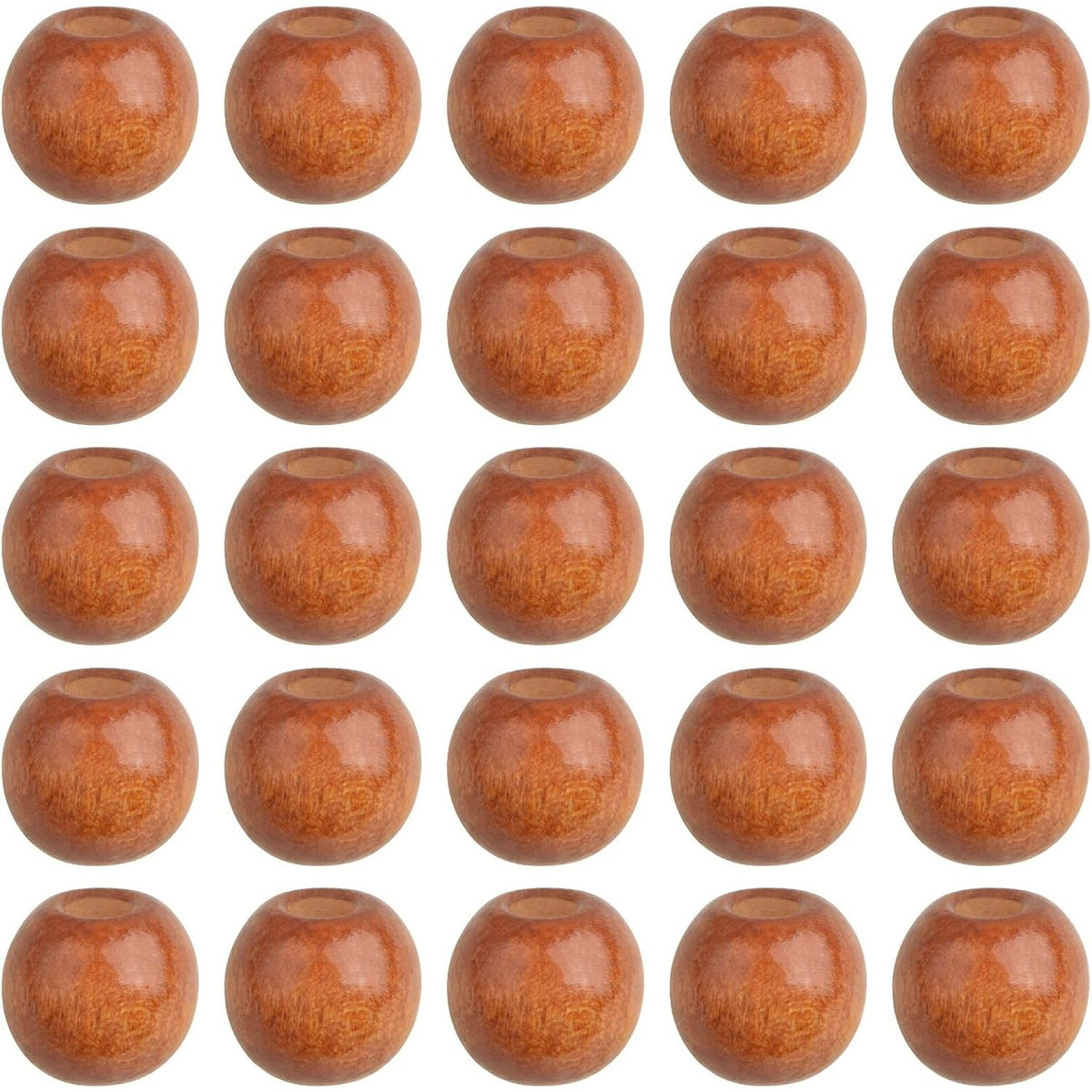 200pcs Natural Round Wooden Spacer Beads Large Hole Maple Wood Beads Loose Craft Wood Beads Accessories for DIY Jewelry Making Garland Farmhouse Decoration, Light Coffee