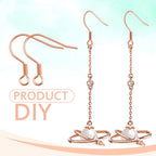 50pcs Stainless Steel French Earring Hooks Hypoallergenic Ear Wire Fish Hooks with 50pcs Silicone Earring Safety Backs for DIY Earrings Jewelry Making Supplies, Rose Golden