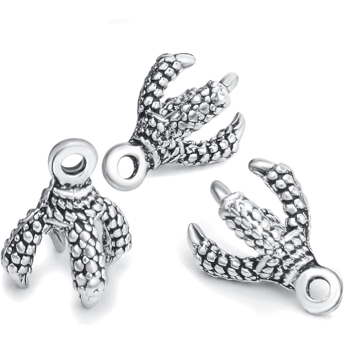 50pcs Antique Silver Dragon Claw Charms Pendants Tibetan Alloy Eagle Claw Charms Vintage Dangle Pendants for DIY Necklace Bracelet Crafts Keychains Jewelry Making Findings
