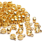Bail Tube Beads, 100pcs Antique Golden, 4mm Hole, Fit Snake Chain, European Charm Bracelet, Necklace