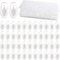 1000pcs White Long Pearl Beads Smooth Ball Imitation Pearl Beads Plastic Oval Rice Shape Spacer Beads with a Plastic Box for DIY Bracelets Jewelry Making Craft Decoration