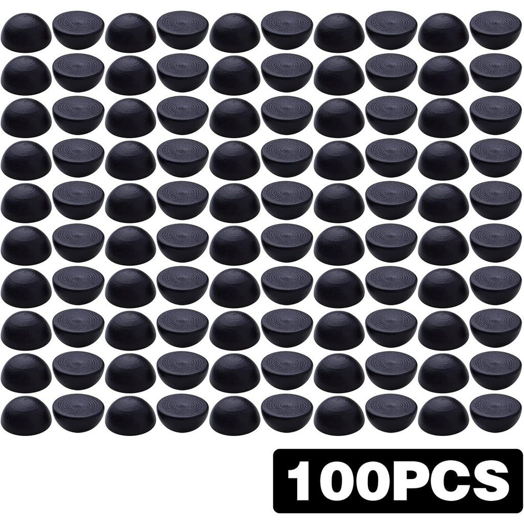 100pcs 15 mm Half Wooden Round Balls Natural Wood Craft Beads Unfinished Split Wood Balls for DIY Paint Christmas Home Party Ornament Art Crafts Decor Supplies, White