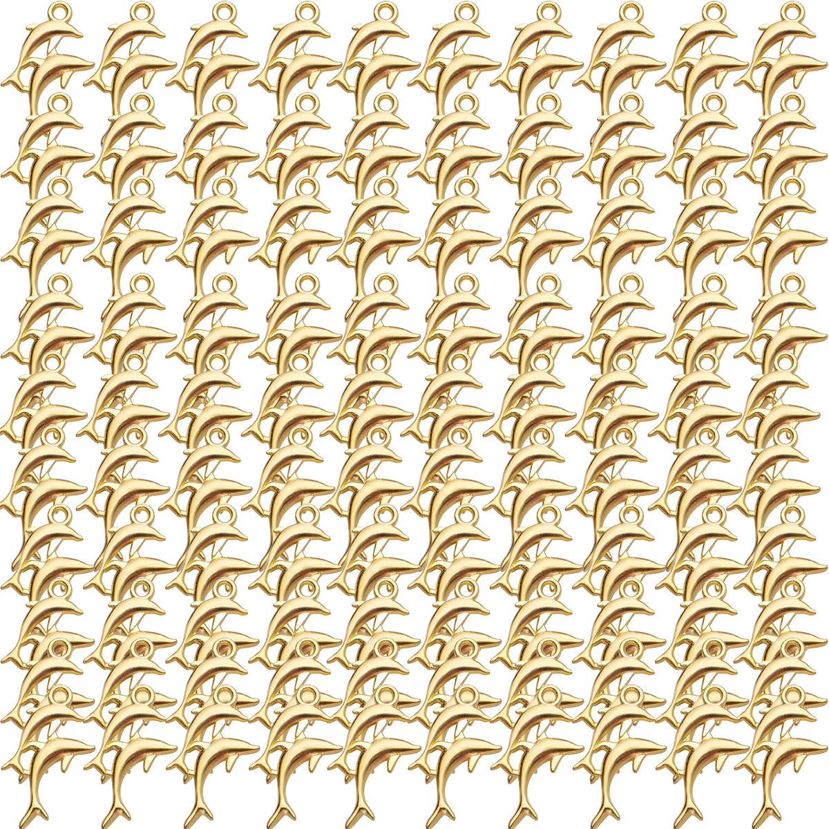 100pcs 4 Colors Dolphin Charms Pendants Fish Charms Vintage Animal Pendant Charm for DIY Necklace Bracelet Jewelry Making Accessories